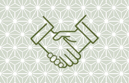 誠実を表す握手のマーク